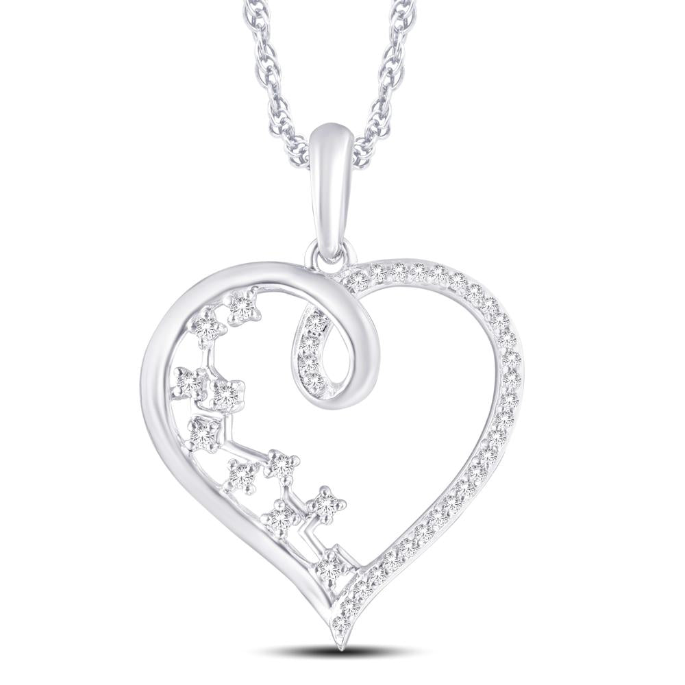 10 Karat White Gold 0.14 Carat Diamonds Heart Pendant-0826863-WG - Picasso Gold & Diamond Jewelry