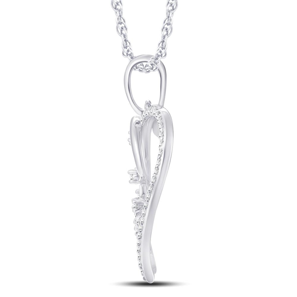 10 Karat White Gold 0.14 Carat Diamonds Heart Pendant-0826863-WG - Picasso Gold & Diamond Jewelry