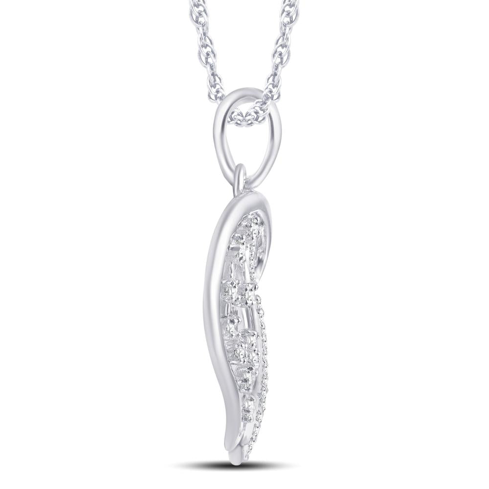 10 Karat White Gold 0.14 Carat Diamonds Heart Pendant-0826863-WG - Picasso Gold & Diamond Jewelry