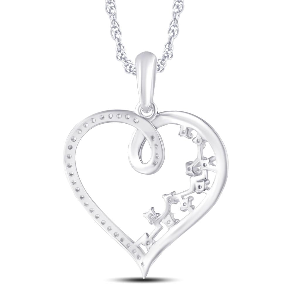 10 Karat White Gold 0.14 Carat Diamonds Heart Pendant-0826863-WG - Picasso Gold & Diamond Jewelry