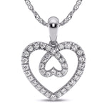 10 Karat White Gold 0.21 Carat Diamonds Heart Pendant-0826864-WG - Picasso Gold & Diamond Jewelry