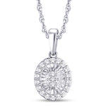 10 Karat White Gold 0.15 Carat Diamonds Oval Pendant-0826958-WG - Picasso Gold & Diamond Jewelry