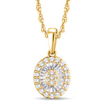 10 Karat Yellow Gold 0.15 Carat Diamonds Oval Pendant-0826958-YG - Picasso Gold & Diamond Jewelry