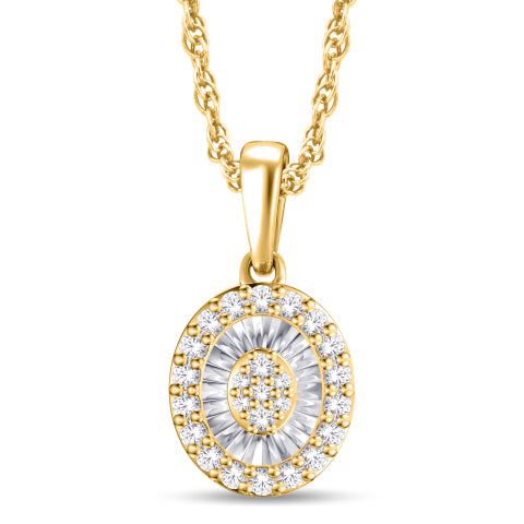 10 Karat Yellow Gold 0.15 Carat Diamonds Oval Pendant-0826958-YG - Picasso Gold & Diamond Jewelry