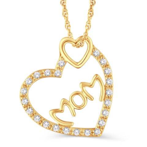 10KT 0.20CTW Mom Pendant