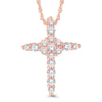 10 Karat All Rose Gold 0.50 Carat Diamonds Latin Cross Pendant-0826970-ALR - Picasso Gold & Diamond Jewelry