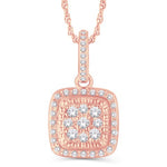 10 Karat All Rose Gold 0.25 Carat Diamonds Cushion Pendant-0826973-ALR - Picasso Gold & Diamond Jewelry