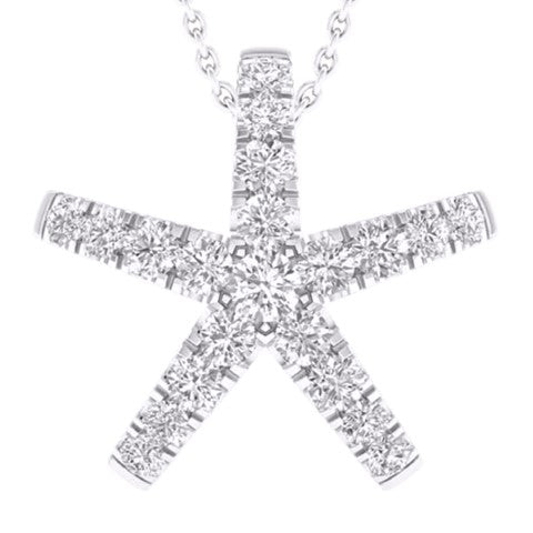 10 Karat White Gold 0.25 Carat Diamonds Star Pendant-0827405-WG - Picasso Gold & Diamond Jewelry