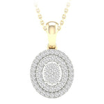 10 Karat Yellow Gold 0.20 Carat Diamonds Oval Pendant-0827409-YG - Picasso Gold & Diamond Jewelry