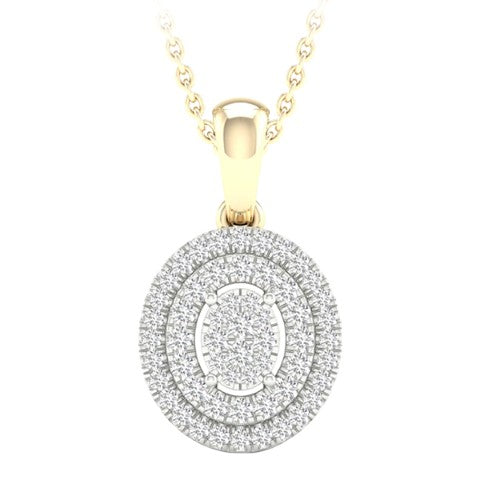 10 Karat Yellow Gold 0.20 Carat Diamonds Oval Pendant-0827409-YG - Picasso Gold & Diamond Jewelry