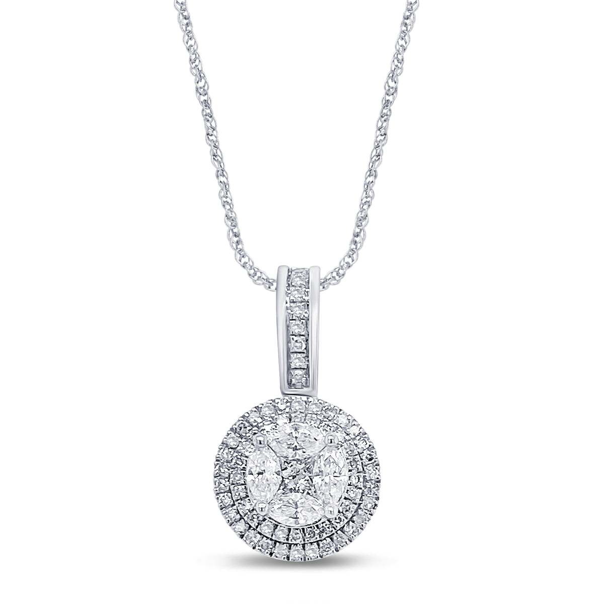 10 Karat White Gold 0.50 Carat Diamonds Round Aleena Pendant-0829267-WG - Picasso Gold & Diamond Jewelry