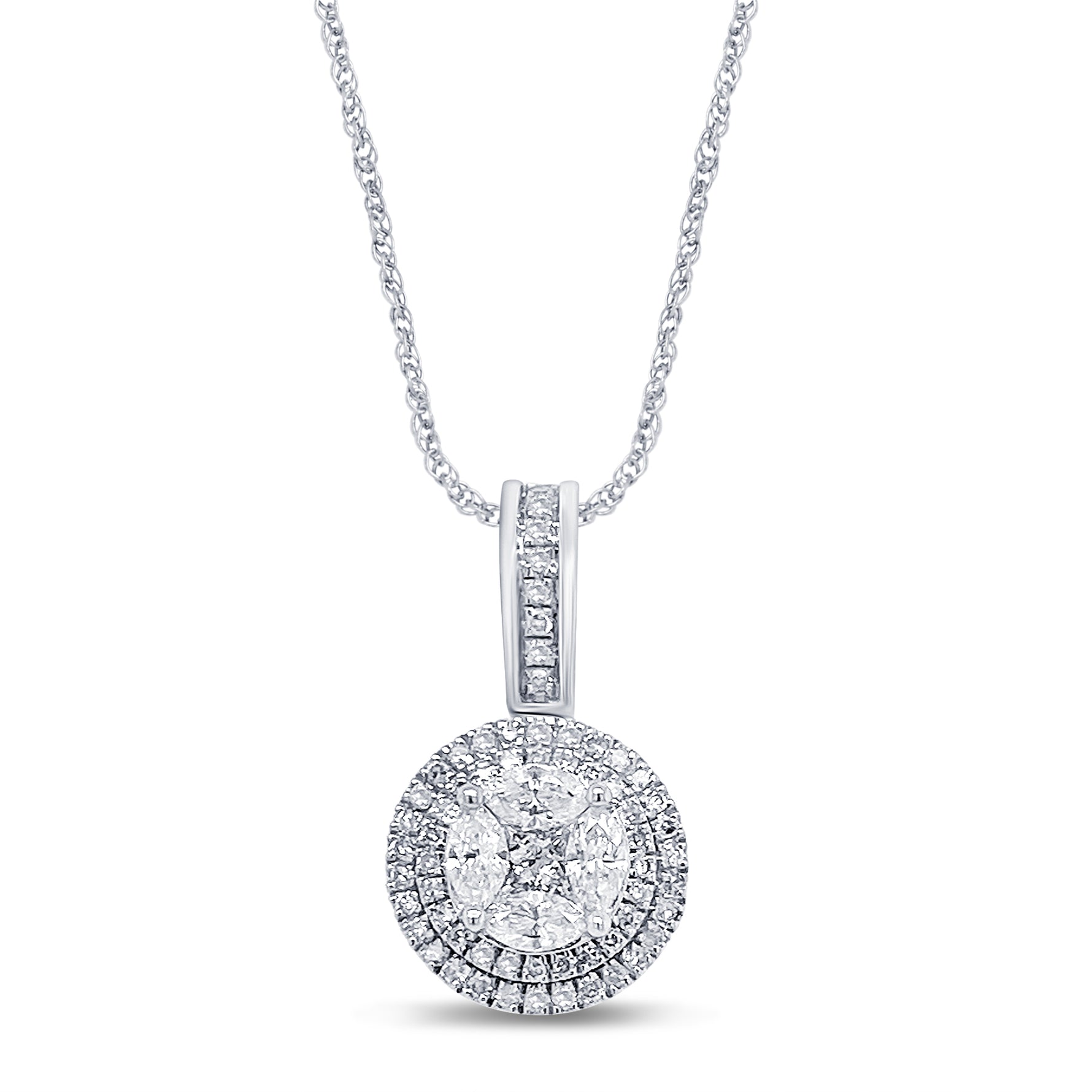10 Karat White Gold 0.50 Carat Diamonds Round Aleena Pendant-0829267-WG - Picasso Gold & Diamond Jewelry