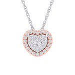 10 Karat Two-tone (Rose and White) Gold 0.25 Carat Diamonds Heart Pendant-0829298-RW - Picasso Gold & Diamond Jewelry