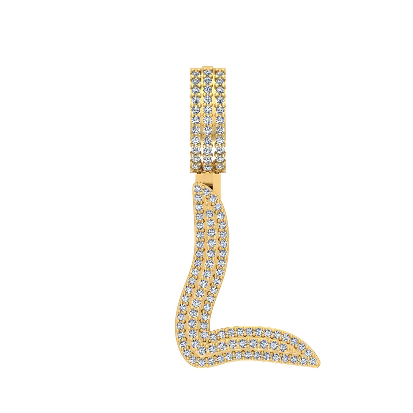 10 Karat Yellow Gold 0.75 Carat Diamonds Initial (L) Pendant-0830029-YG - Picasso Gold & Diamond Jewelry