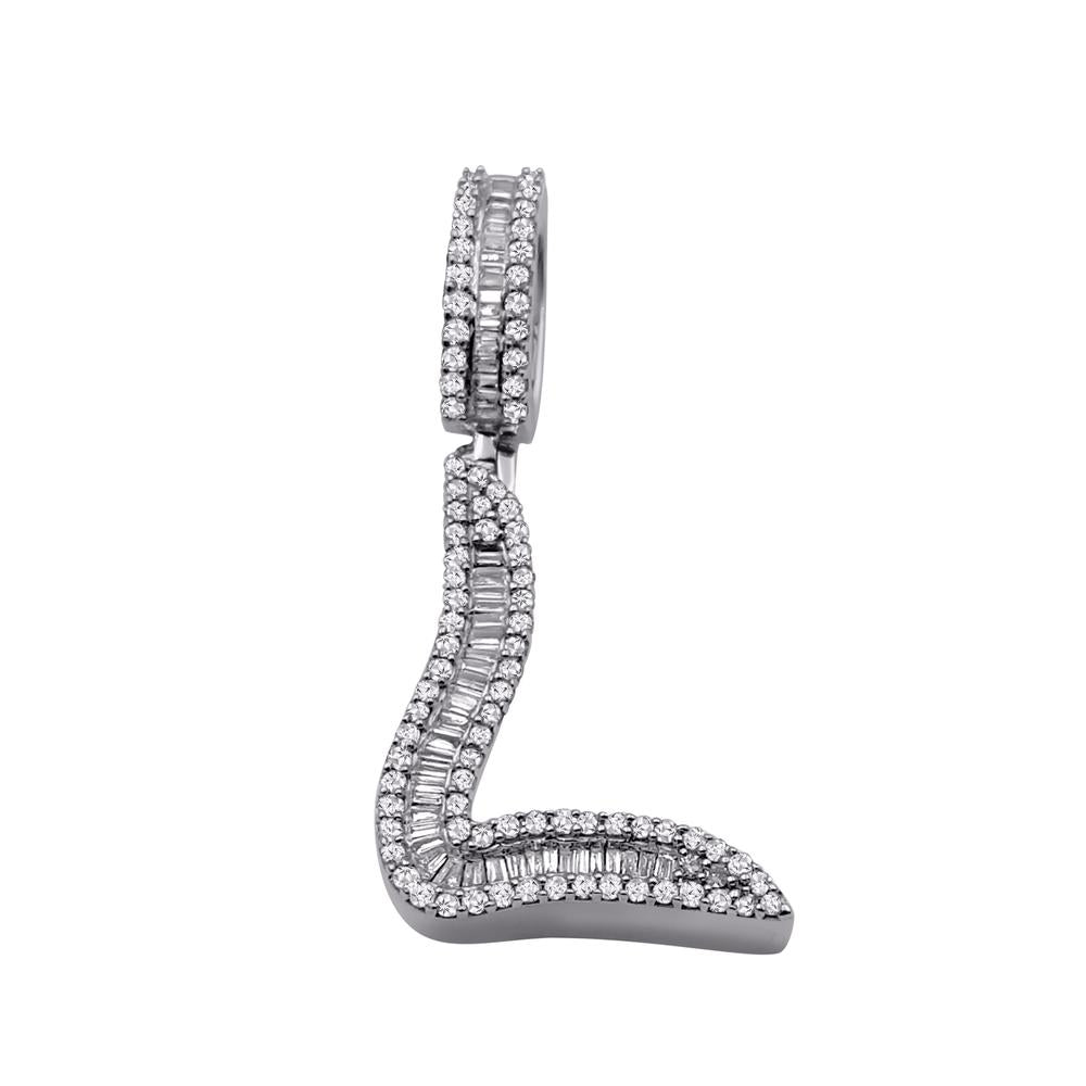 10 Karat White Gold 0.76 Carat Diamonds Initial (L) Pendant-0830054-WG - Picasso Gold & Diamond Jewelry