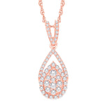 14 Karat All Rose Gold 0.45 Carat Diamonds Pear Pendant-0832162-ALR - Picasso Gold & Diamond Jewelry