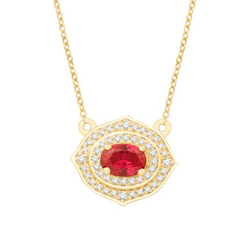 14 Karat Yellow Gold 1.29 Carat Diamonds Oval Pendant With Chain-0832253-YG - Picasso Gold & Diamond Jewelry