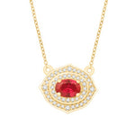 14 Karat Yellow Gold 1.29 Carat Diamonds Oval Pendant With Chain-0832253-YG - Picasso Gold & Diamond Jewelry