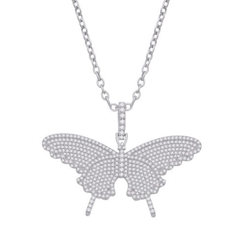 10 Karat White Gold 3.16 Carat Diamonds Butterfly Pendant-0832259-WG - Picasso Gold & Diamond Jewelry