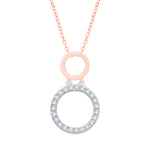 10 Karat Two-Tone (White and Rose) Gold 0.24 Carat Diamonds Round Pendant-0832288-WR - Picasso Gold & Diamond Jewelry