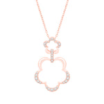 10 Karat Rose Gold 0.29 Carat Diamonds Flower Pendant - Picasso Gold & Diamond Jewelry