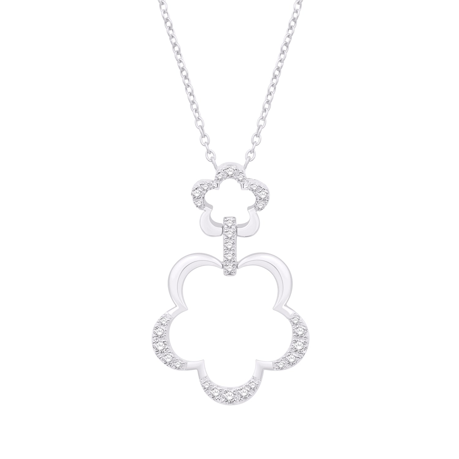 10 Karat White Gold 0.29 Carat Diamonds Flower Pendant-0832291-WG - Picasso Gold & Diamond Jewelry