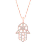 10 Karat Rose Gold 0.67 Carat Diamonds Hamsa Pendant-0832296-RG - Picasso Gold & Diamond Jewelry