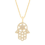10 Karat Yellow Gold 0.67 Carat Diamonds Hamsa Pendant - Picasso Gold & Diamond Jewelry