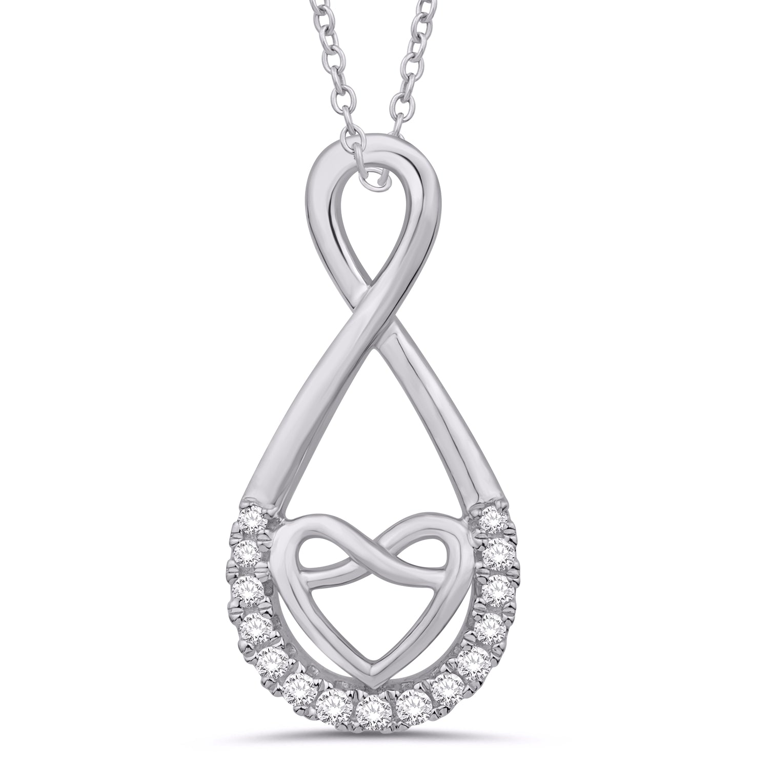 10 Karat White Gold 0.09 Carat Diamonds Infinity Heart Pendant-0832775-WG - Picasso Gold & Diamond Jewelry