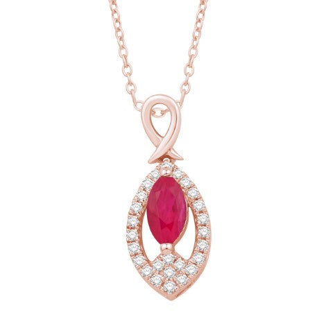 14 Karat Rose Gold 0.57 Carat Diamonds Marquise Pendant With Chain-0832828-RG - Picasso Gold & Diamond Jewelry