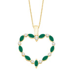 14 Karat Yellow Gold 0.67 Carat Diamonds Heart Pendant With Chain-0832847-YG - Picasso Gold & Diamond Jewelry