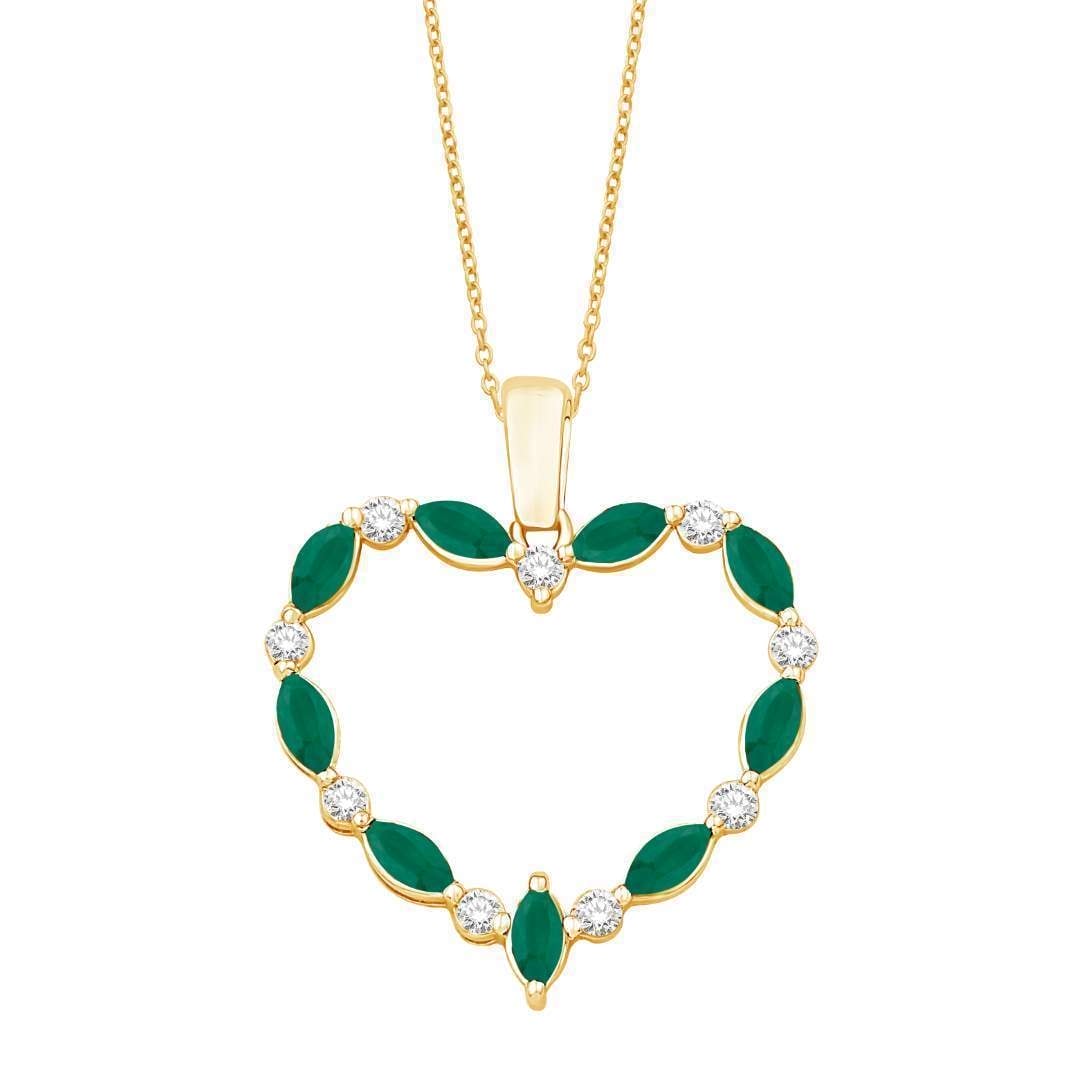 14 Karat Yellow Gold 0.67 Carat Diamonds Heart Pendant With Chain-0832847-YG - Picasso Gold & Diamond Jewelry