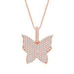 10 Karat All Rose Gold 0.47 Carat Diamonds Butterfly Pendant-0832850-ALR - Picasso Gold & Diamond Jewelry