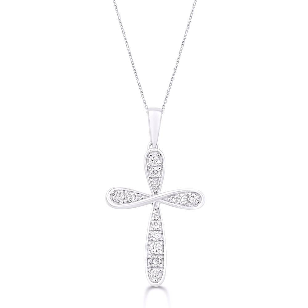 10 Karat White Gold 0.21 Carat Diamonds Infinity Cross Pendant-0832922-WG - Picasso Gold & Diamond Jewelry