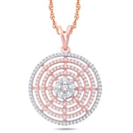 10 Karat All Rose Gold 0.45 Carat Diamonds Flower Pendant-0842129-ALR - Picasso Gold & Diamond Jewelry
