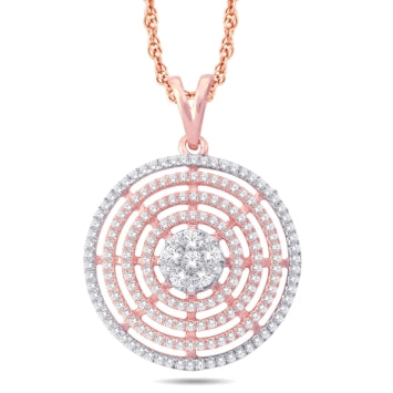 10 Karat All Rose Gold 0.45 Carat Diamonds Flower Pendant-0842129-ALR - Picasso Gold & Diamond Jewelry