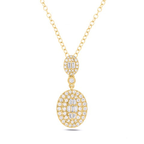 10 Karat Yellow Gold 0.51 Carat Diamonds Oval Pendant-0842143-YG - Picasso Gold & Diamond Jewelry