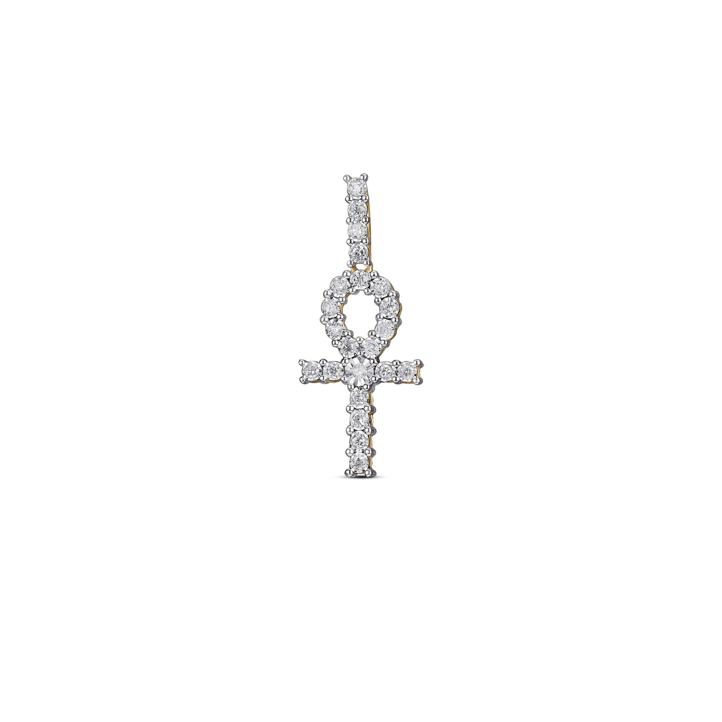 Symbolic Elegance: 10K 0.24-0.28CT D-Ankh Pendant