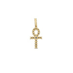 Symbolic Elegance: 10K 0.24-0.28CT D-Ankh Pendant - Picasso Gold & Diamond Jewelry