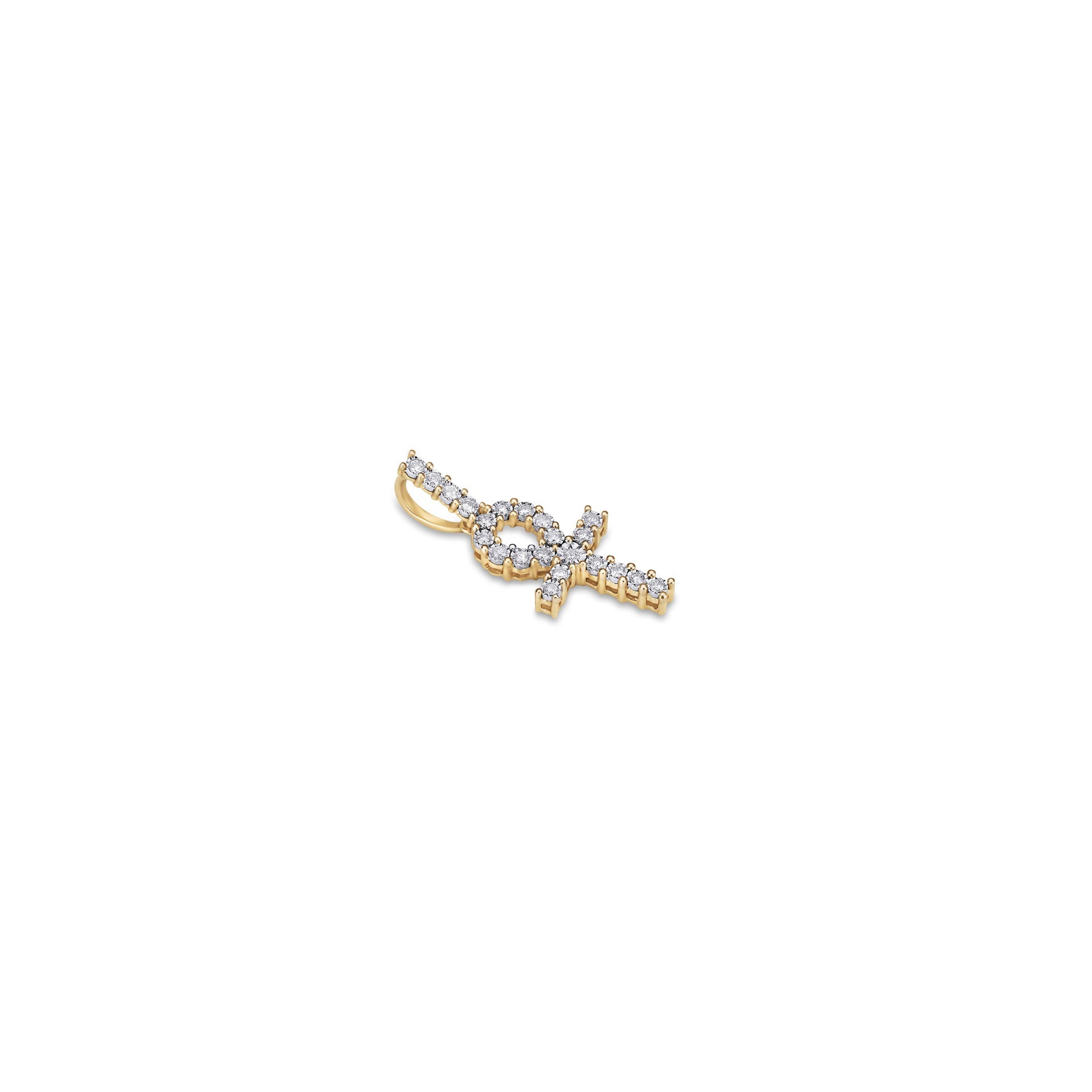 Symbolic Elegance: 10K 0.24-0.28CT D-Ankh Pendant - Picasso Gold & Diamond Jewelry
