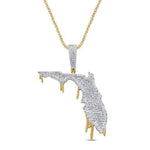 10K Gold 0.60-0.64CT Diamond Florida Map Pendant - Picasso Gold & Diamond Jewelry