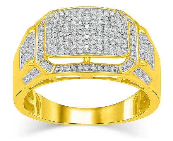 Distinguished Charm: 10K 0.54-0.58CT D-Men's Micro pave Ring - Picasso Gold & Diamond Jewelry