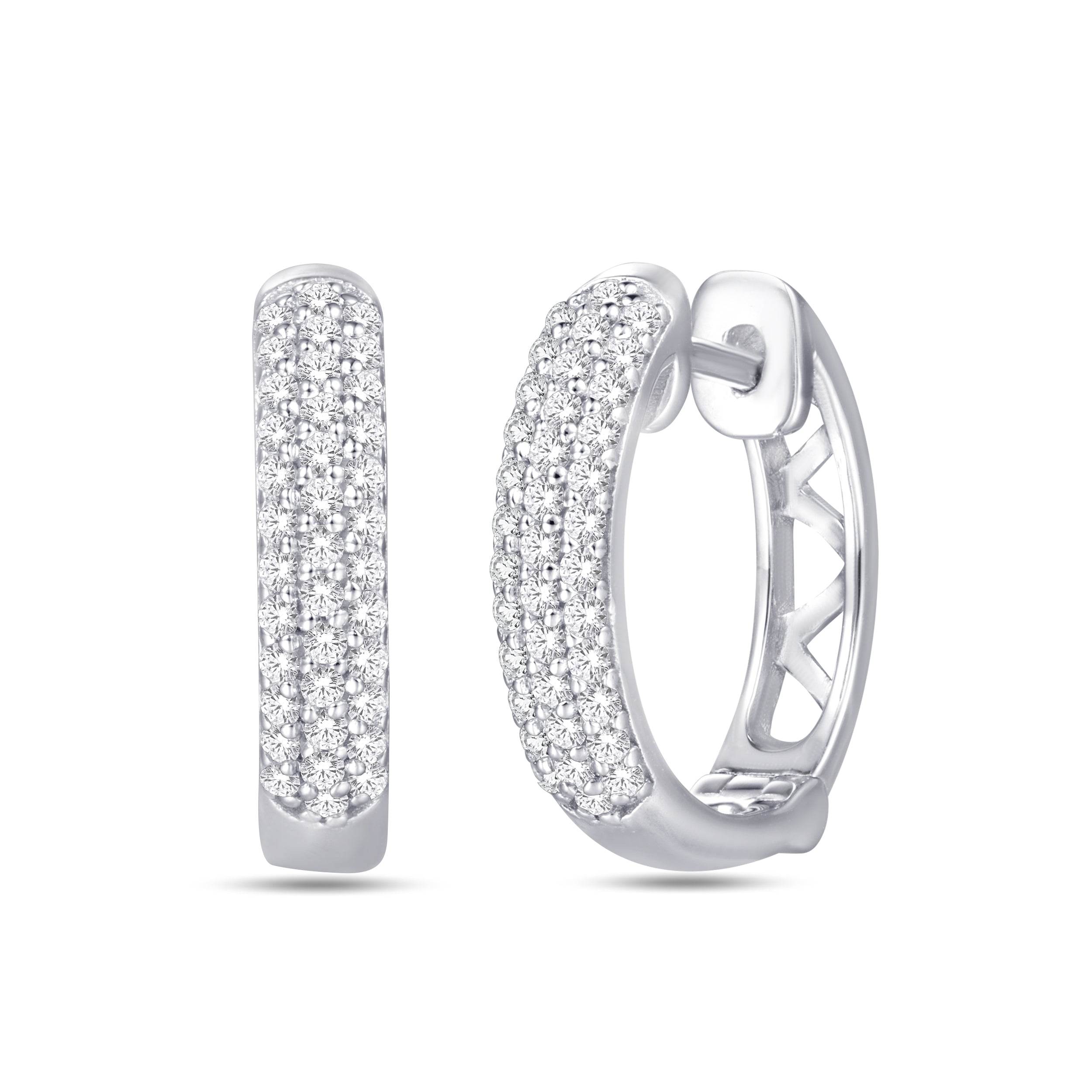 10KT Hoop Earrings with 0.22CTW Diamonds - Picasso Gold & Diamond Jewelry