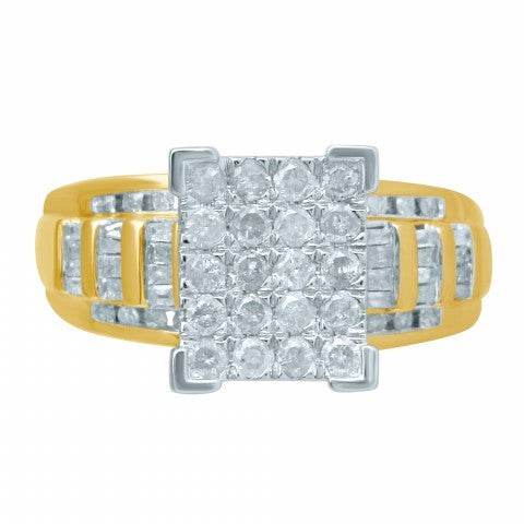 Enchanting Brilliance: 10K 0.48-0.53CT D-Cinderella Square Ring - Picasso Gold & Diamond Jewelry