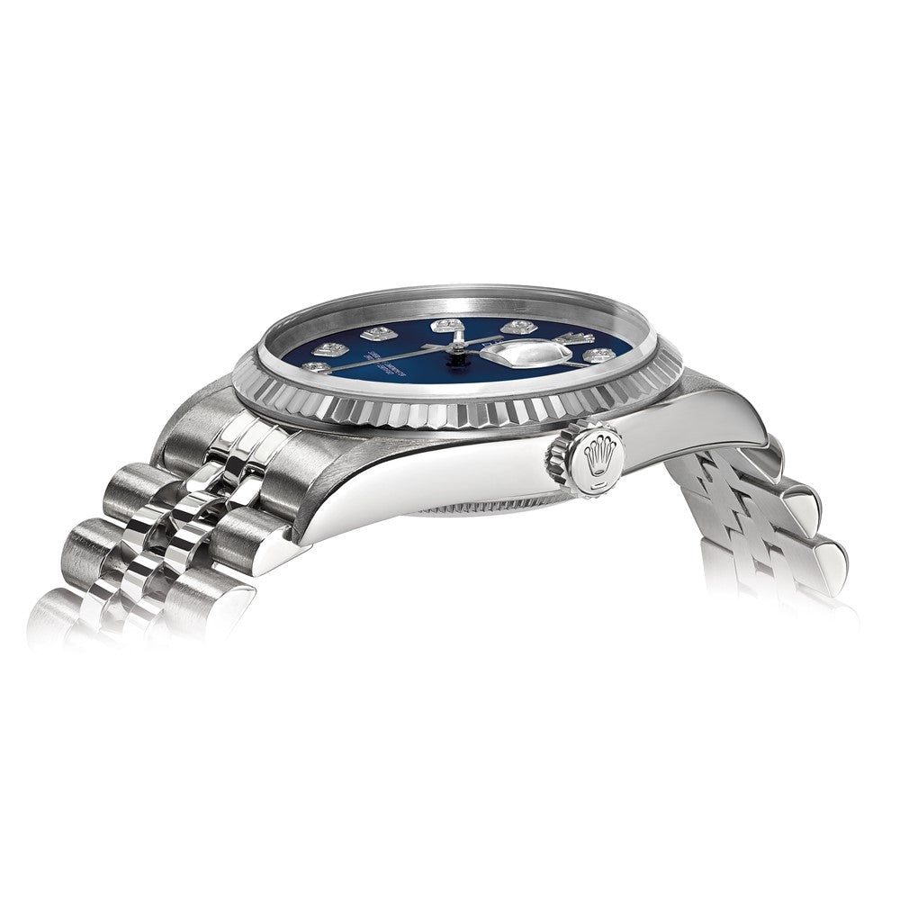 Pre-Owned Rolex Datejust 36mm Blue Dial Luxury Watch - View 2