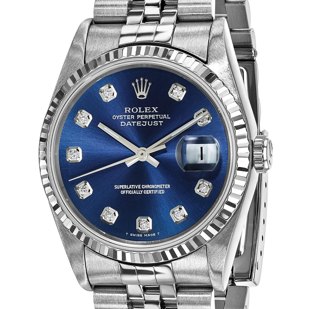 Pre-Owned Rolex Datejust 36mm Blue Dial Luxury Watch - View 5