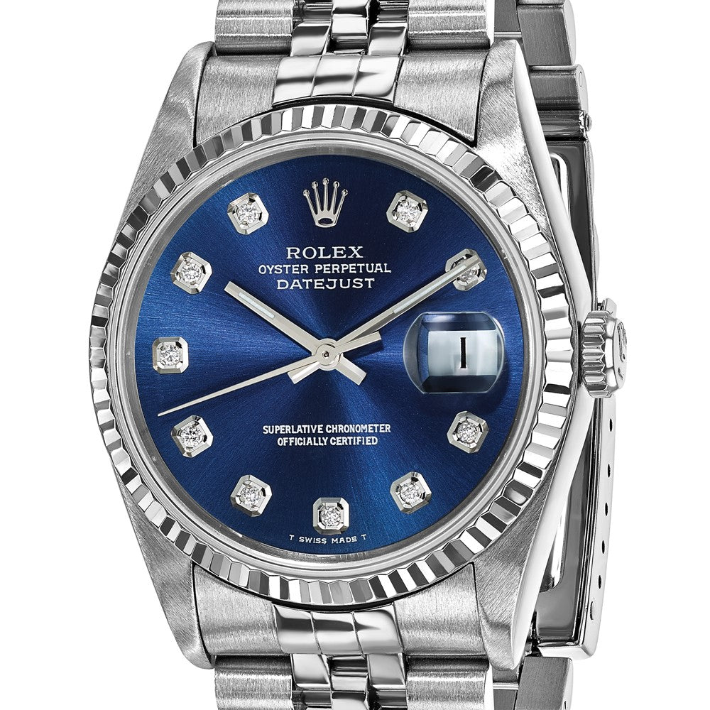 Pre-Owned Rolex Datejust 36mm Blue Dial Luxury Watch - View 6