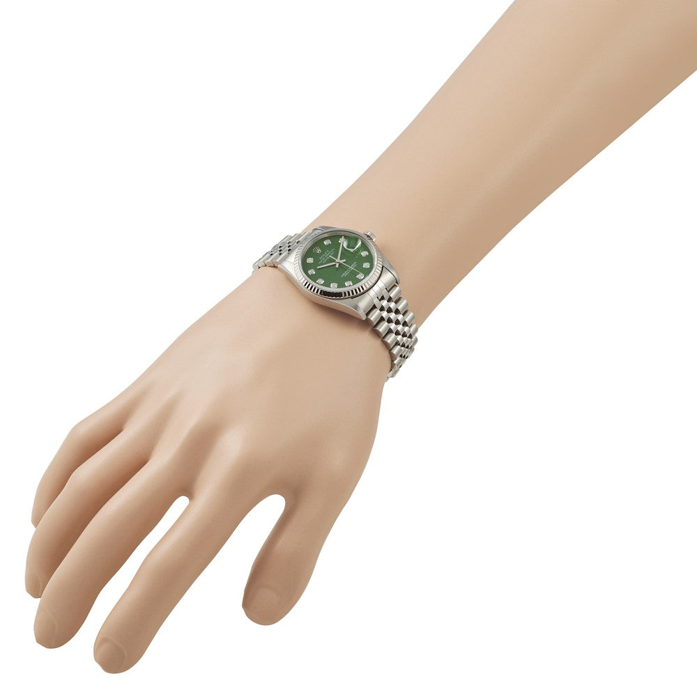 Pre-Owned Rolex Datejust 36mm Green Dial Luxury Watch - View 7