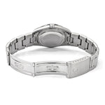 Certified pre-owned Rolex Datejust 36mm silver dial watch, case profile view.