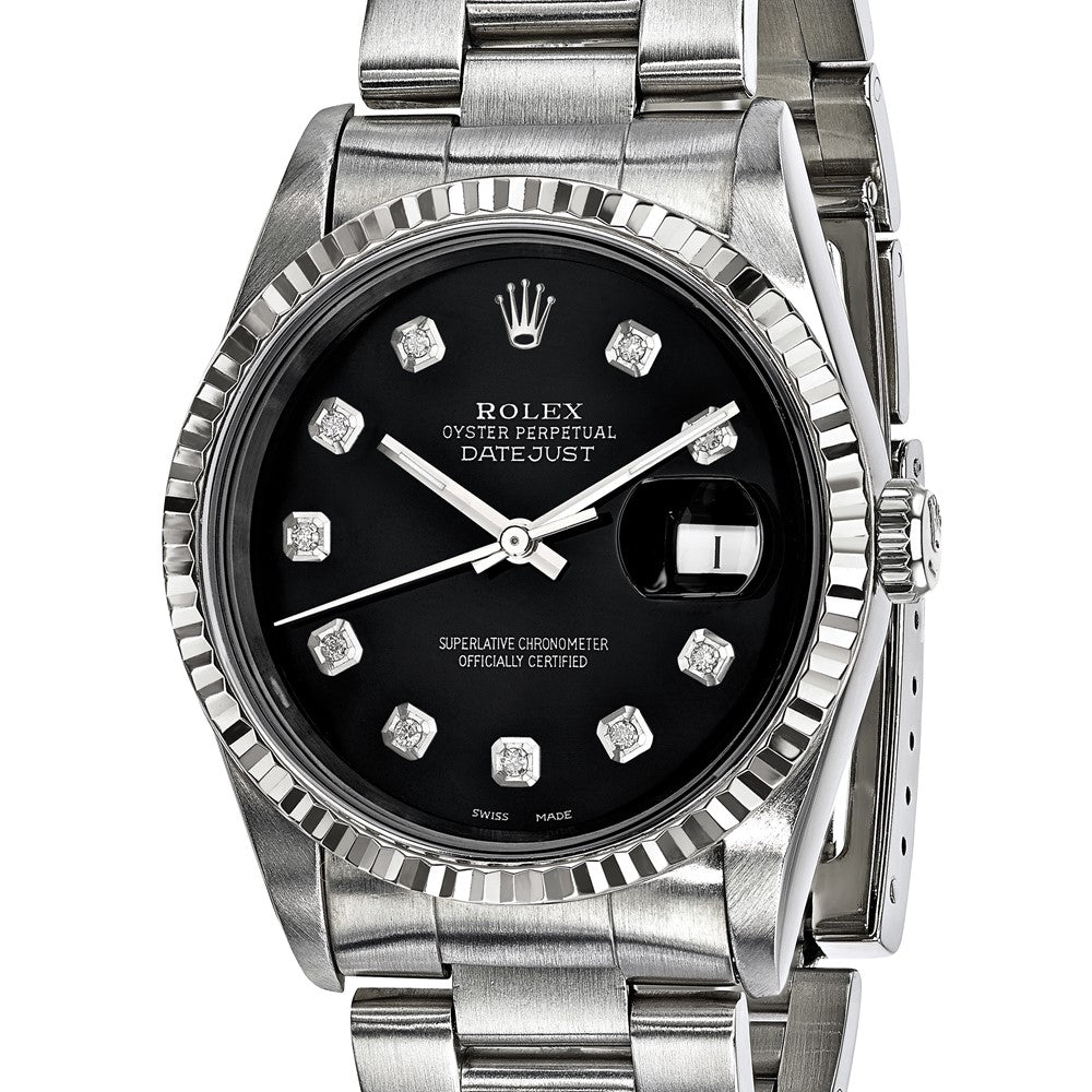 Pre-Owned Rolex Datejust 36mm Black Dial Luxury Watch - View 6